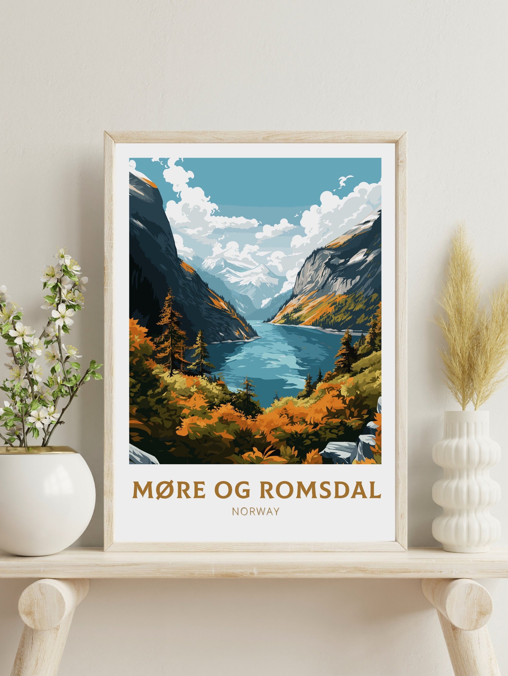 Møre og Romsdal Poster | Møre og Romsdal Print | Wall Art | Illustration | Travel Gift | Norway Print | Norway Art | Møre og Romsdal ID 577