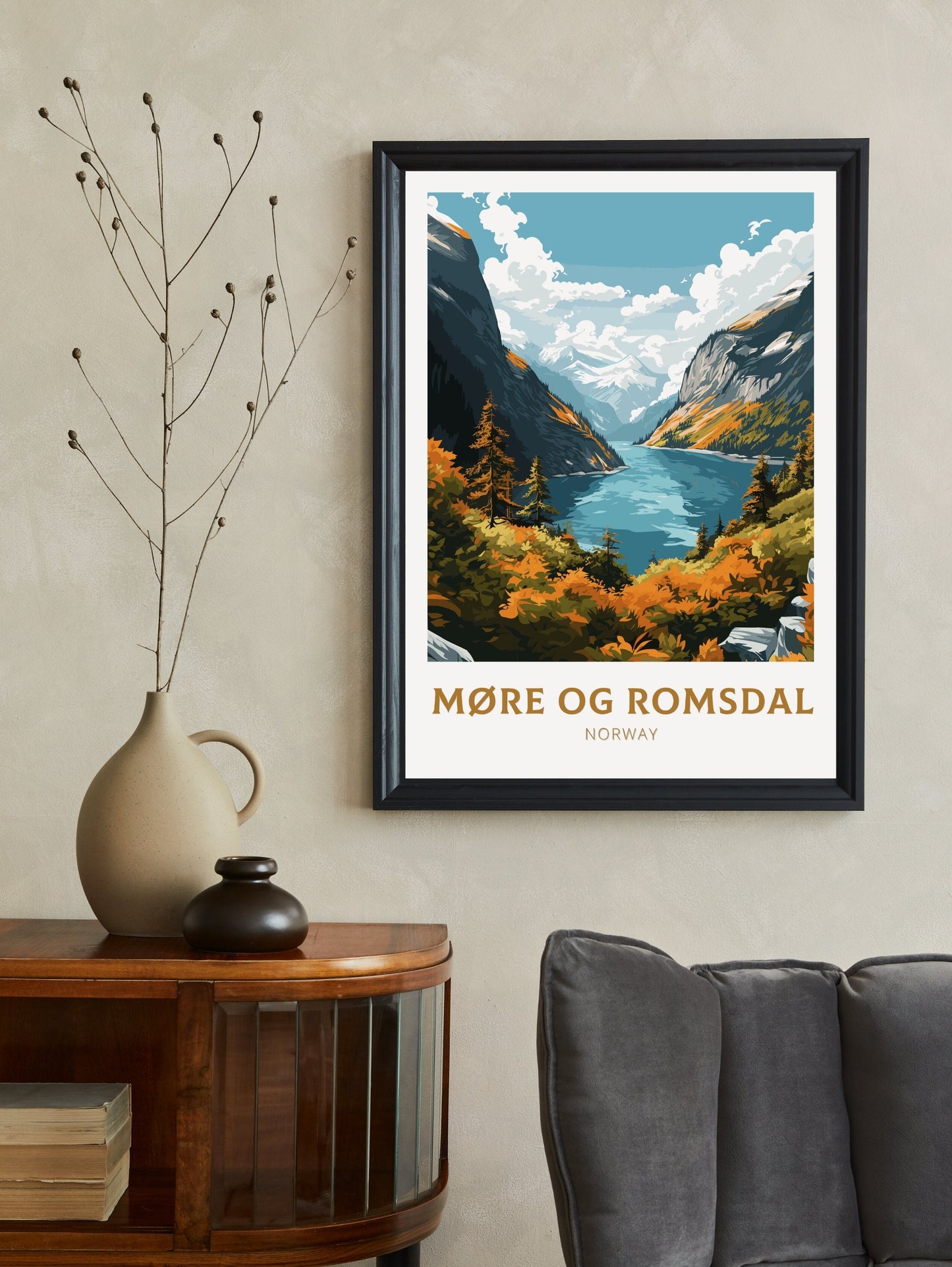 Møre og Romsdal Poster | Møre og Romsdal Print | Wall Art | Illustration | Travel Gift | Norway Print | Norway Art | Møre og Romsdal ID 577