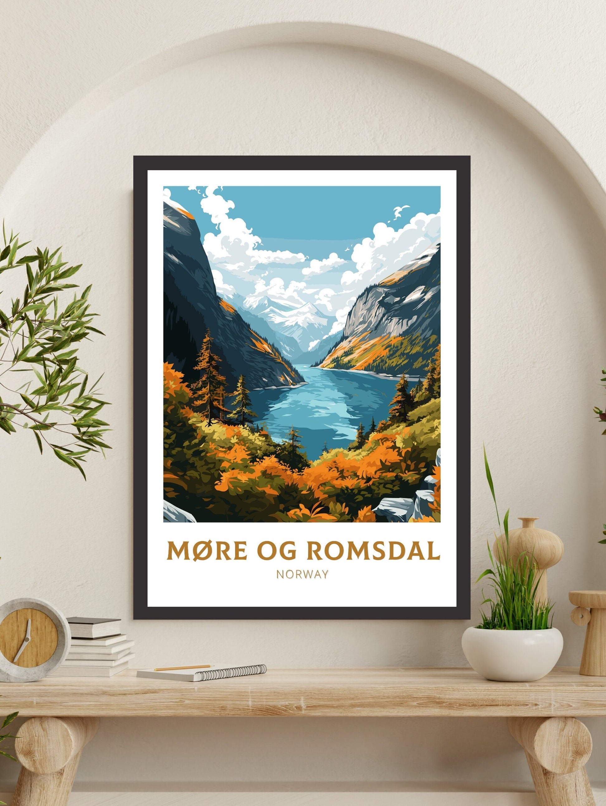 Møre og Romsdal Poster | Møre og Romsdal Print | Wall Art | Illustration | Travel Gift | Norway Print | Norway Art | Møre og Romsdal ID 577