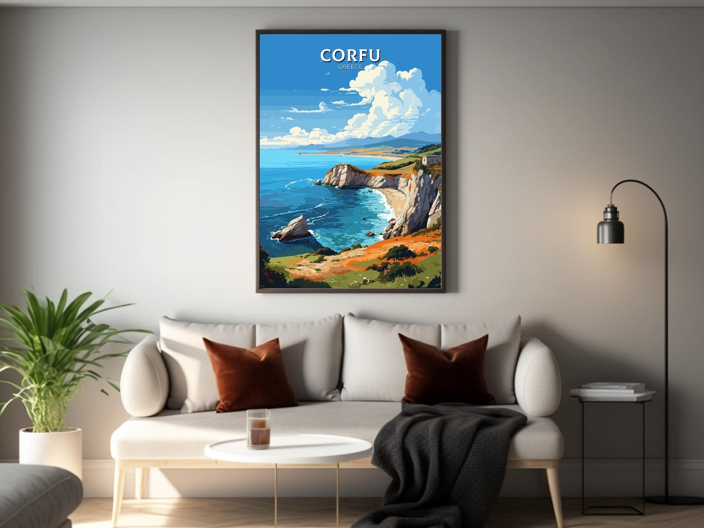 Corfu Print | Corfu Travel Poster | Illustration | Greece Print | Greece Home Décor | Corfu Art | Greek poster | Corfu Island | ID 582