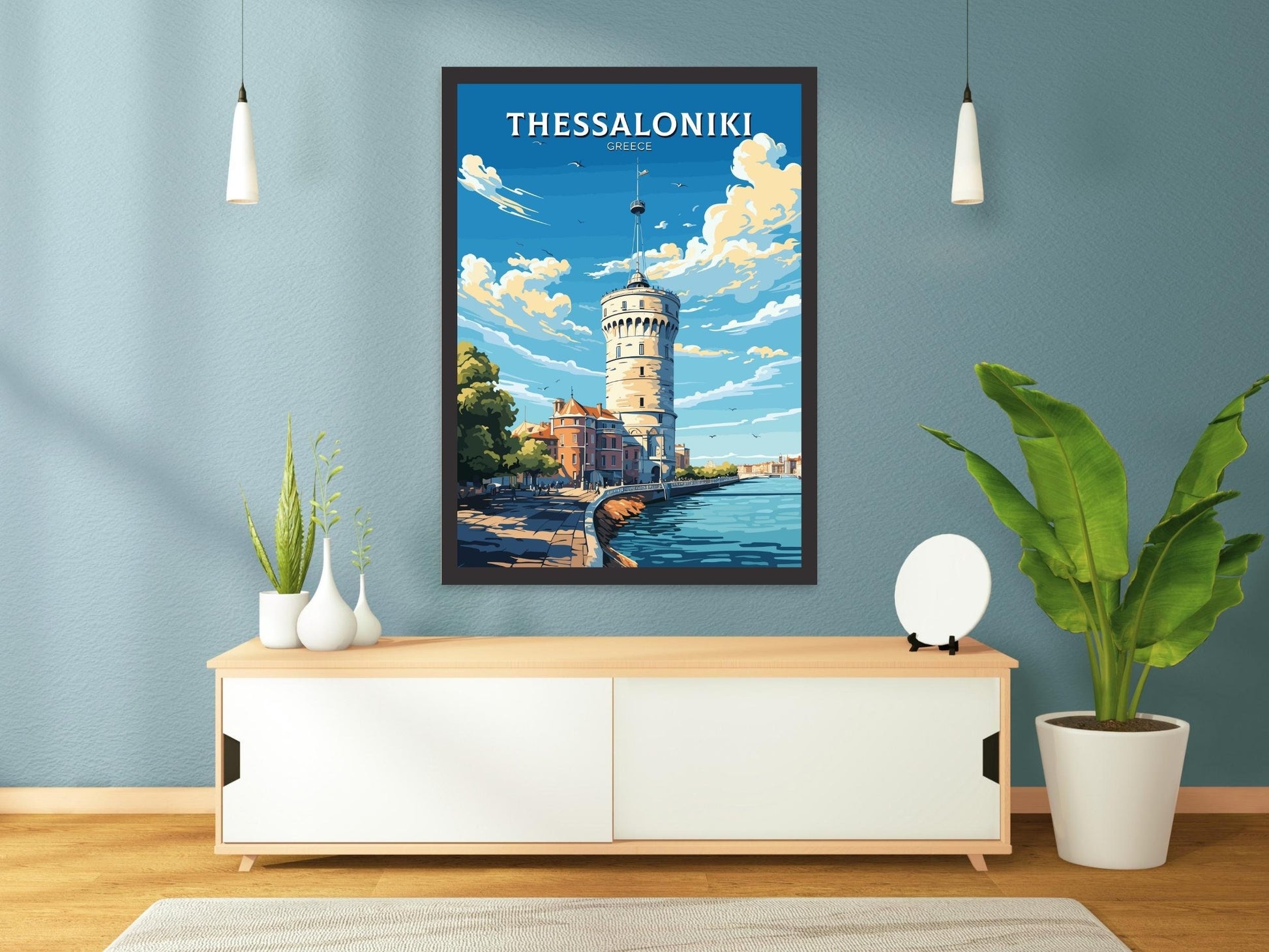 Thessaloniki Print | Thessaloniki Travel Poster | Illustration | Greece Print | Greece Home Décor | Thessaloniki Art | Greece poster ID 586