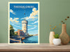 Thessaloniki Print | Thessaloniki Travel Poster | Illustration | Greece Print | Greece Home Décor | Thessaloniki Art | Greece poster ID 586