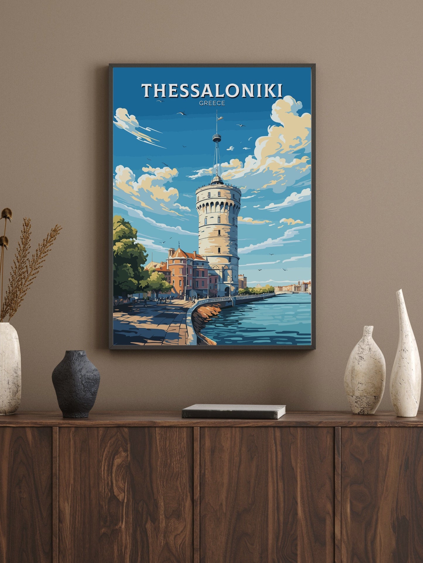 Thessaloniki Print | Thessaloniki Travel Poster | Illustration | Greece Print | Greece Home Décor | Thessaloniki Art | Greece poster ID 586