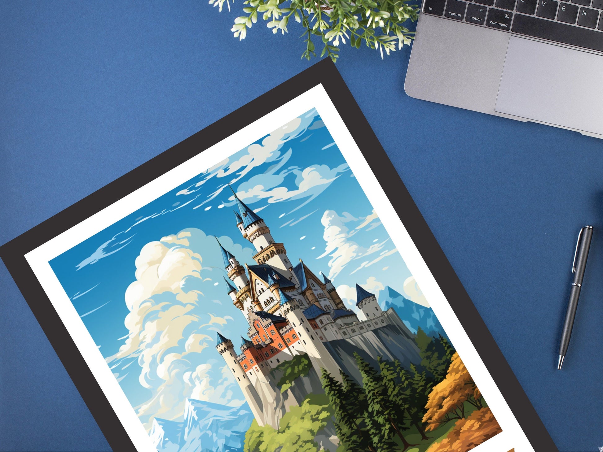 Neuschwanstein Travel Poster | Neuschwanstein Illustration | Neuschwanstein Wall Art | Germany Poster | Neuschwanstein Poster | ID 620