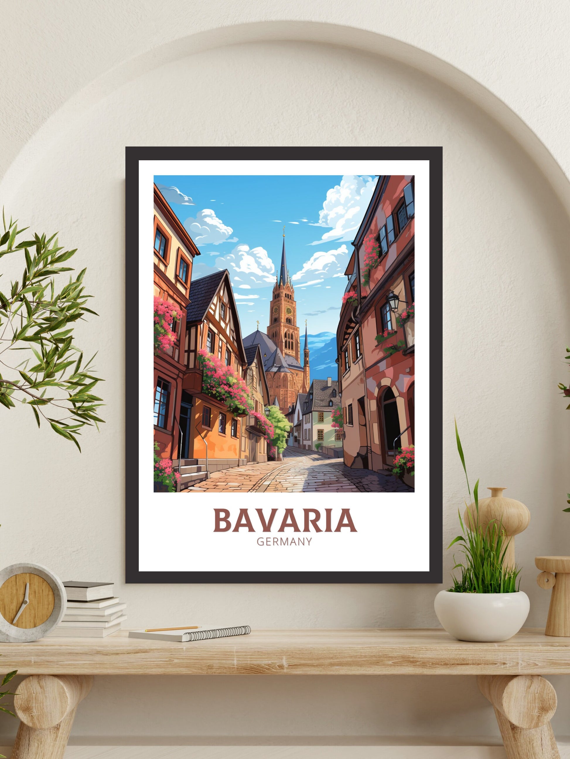 Bavaria Print | Bavaria Illustration | Bavaria Wall Art | Bavaria Poster | Germany Print Design | Bavaria Print | Romantic Road | ID 619