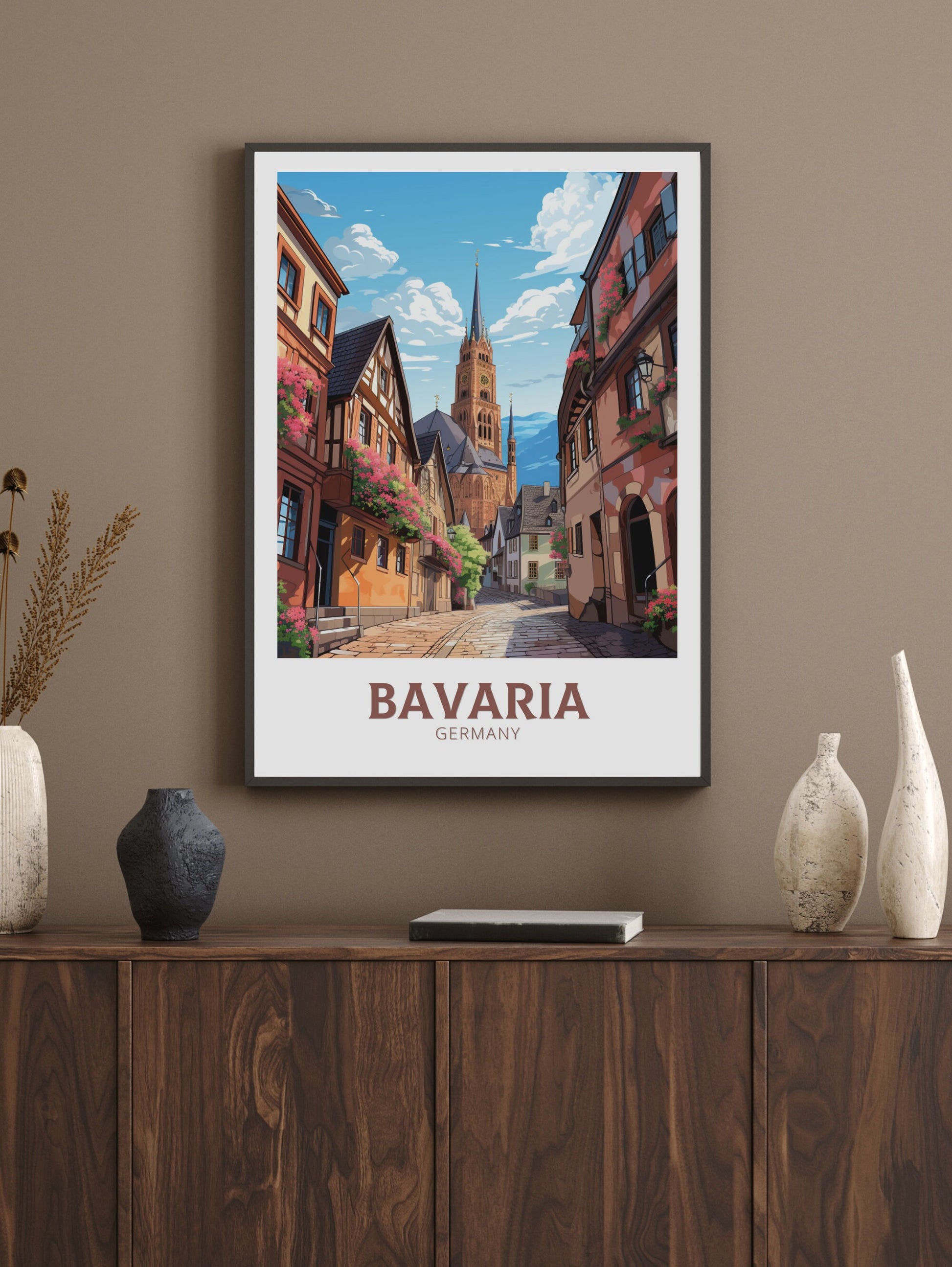 Bavaria Print | Bavaria Illustration | Bavaria Wall Art | Bavaria Poster | Germany Print Design | Bavaria Print | Romantic Road | ID 619