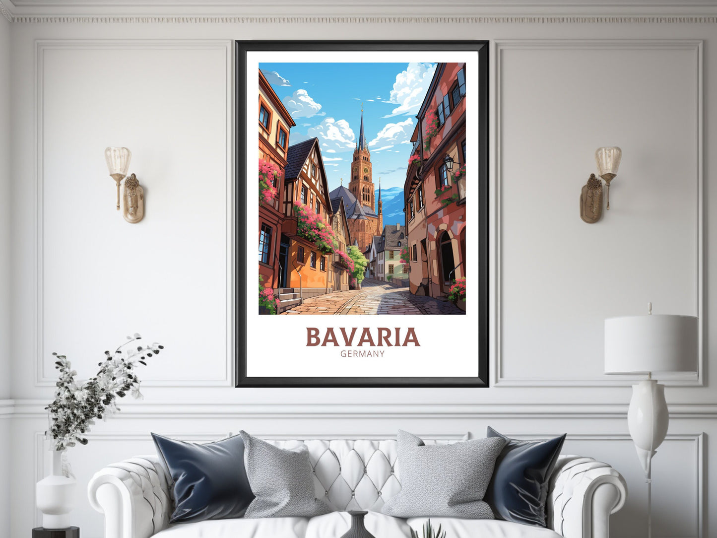 Bavaria Print | Bavaria Illustration | Bavaria Wall Art | Bavaria Poster | Germany Print Design | Bavaria Print | Romantic Road | ID 619