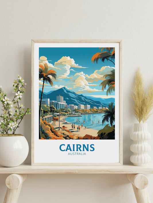 Cairns Travel Print | Cairns Travel Poster | Cairns Illustration | Australia Poster | Australia Print | Queensland Print | ID 617