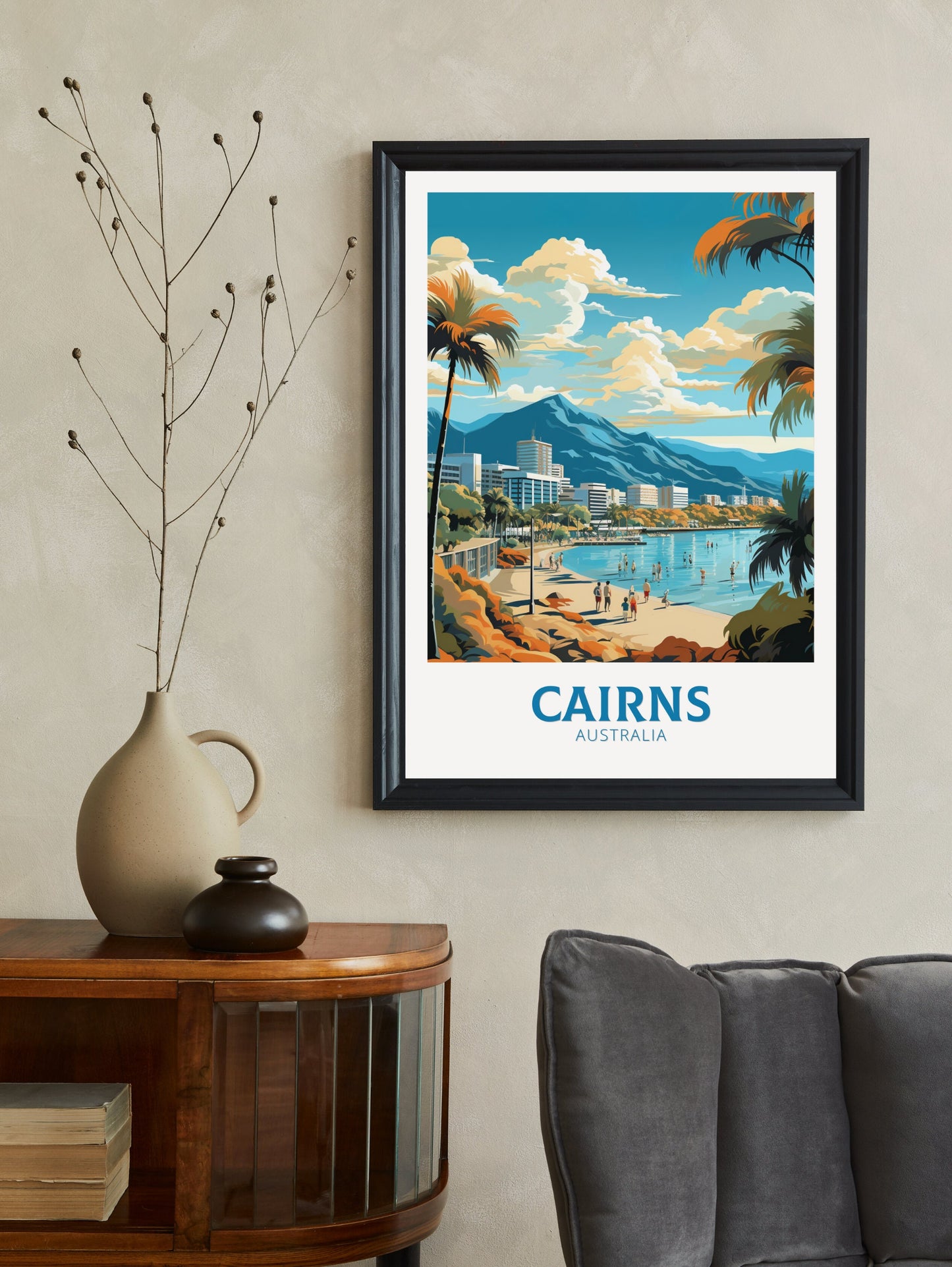 Cairns Travel Print | Cairns Travel Poster | Cairns Illustration | Australia Poster | Australia Print | Queensland Print | ID 617