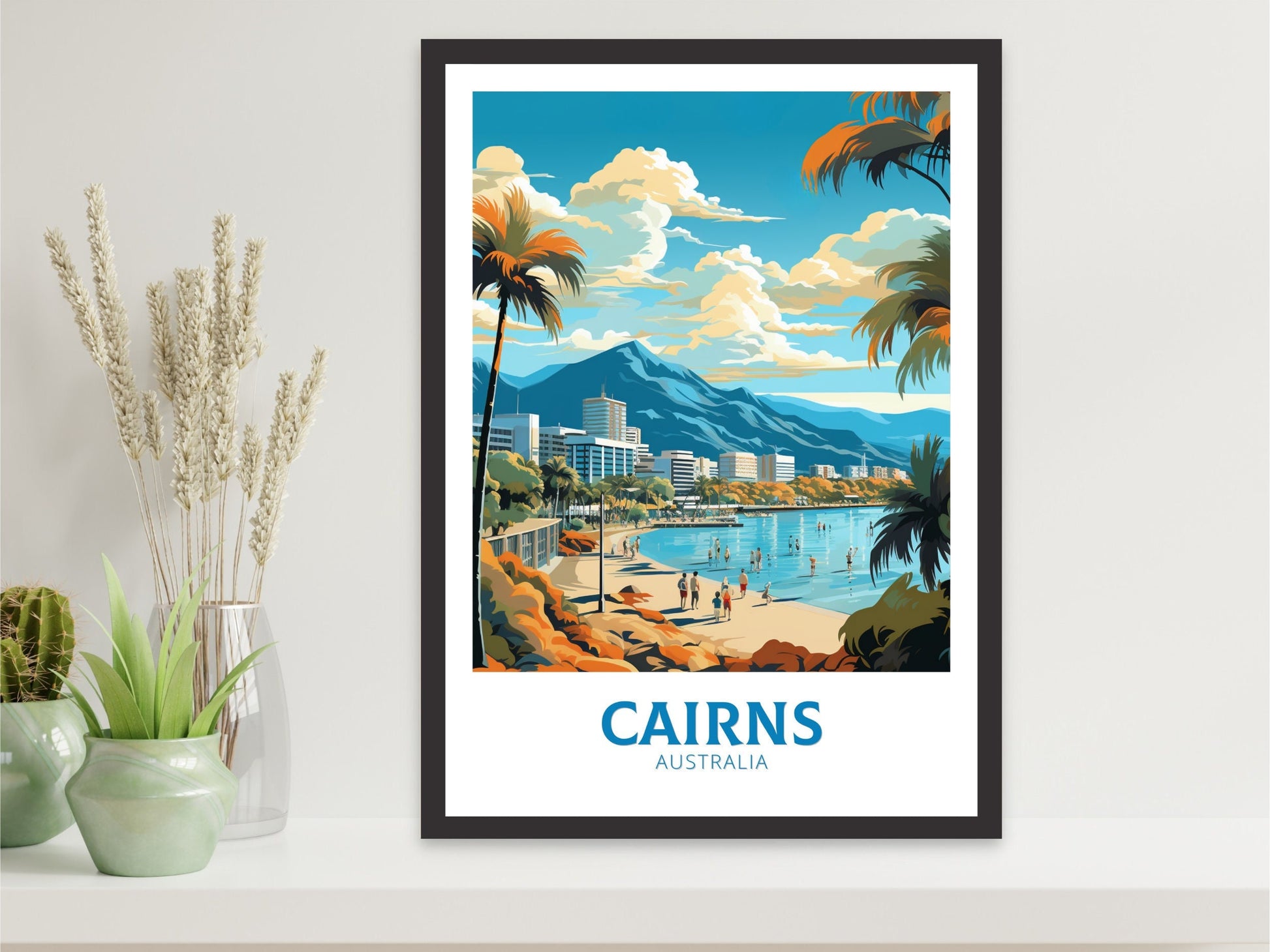 Cairns Travel Print | Cairns Travel Poster | Cairns Illustration | Australia Poster | Australia Print | Queensland Print | ID 617