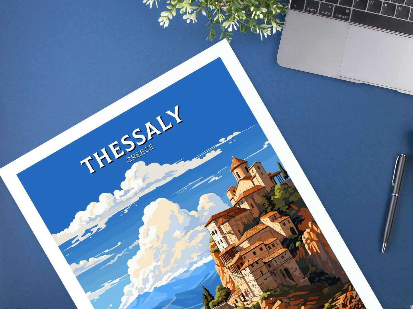 Thessaly Print | Thessaly Travel Poster | Thessaly Illustration | Greece Print | Greece Home Décor | Thessaly Art | Greece poster ID 588