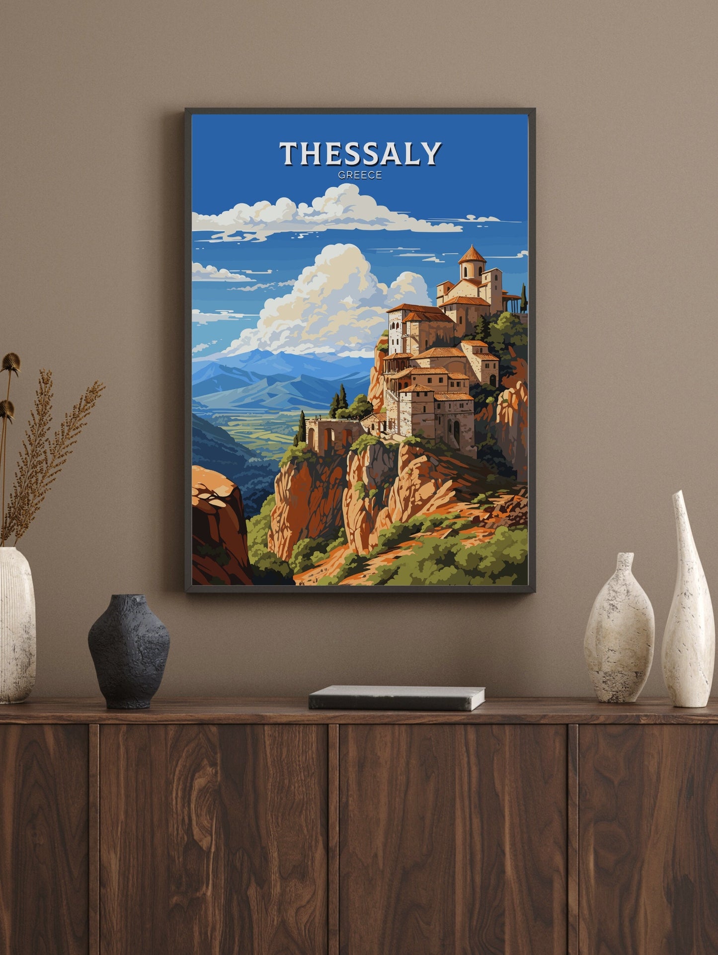 Thessaly Print | Thessaly Travel Poster | Thessaly Illustration | Greece Print | Greece Home Décor | Thessaly Art | Greece poster ID 588