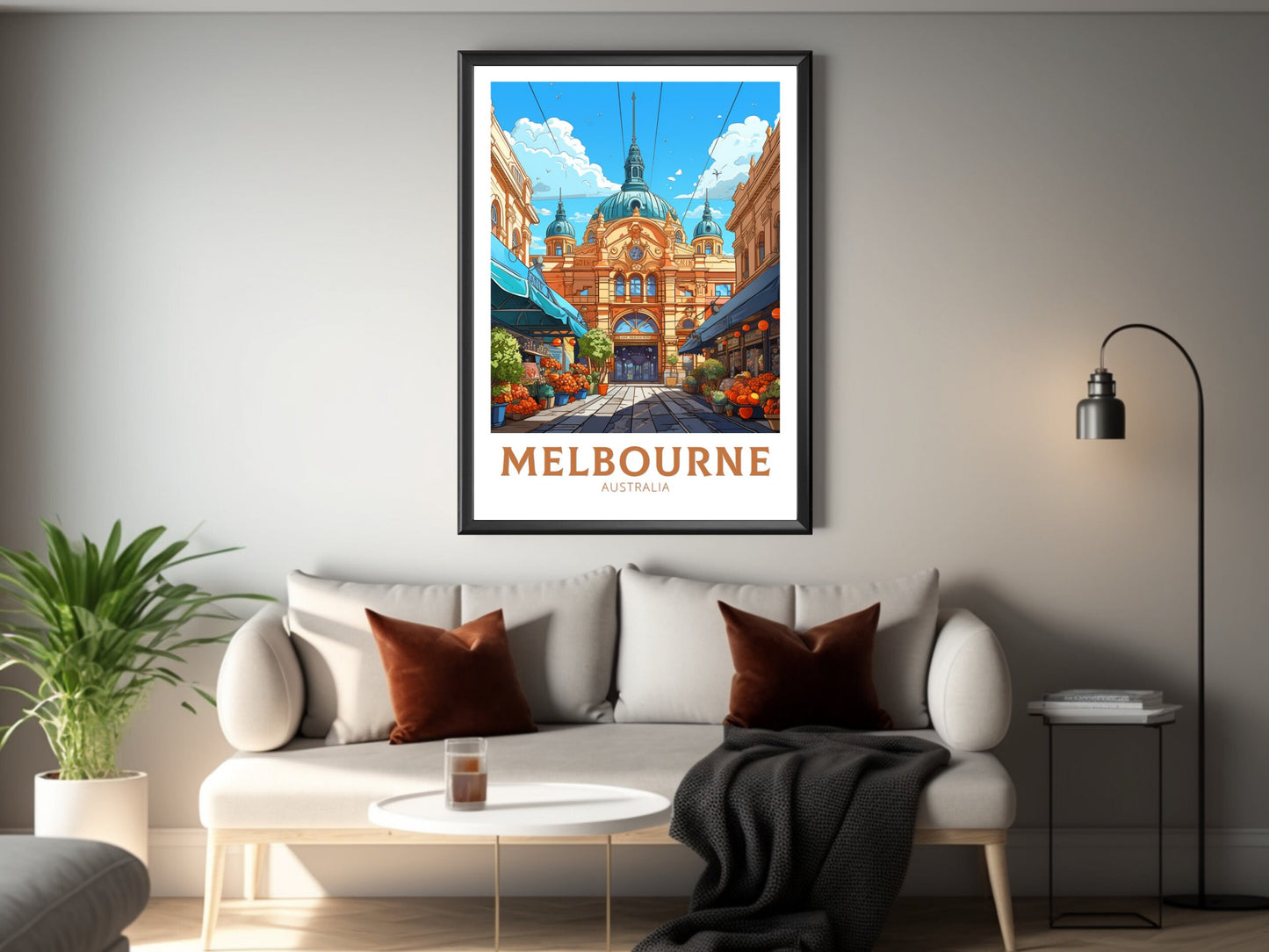 Melbourne Poster | Melbourne Illustration | Melbourne Station | Australia Poster | Australia Wall Art | Australia Print | ID 622