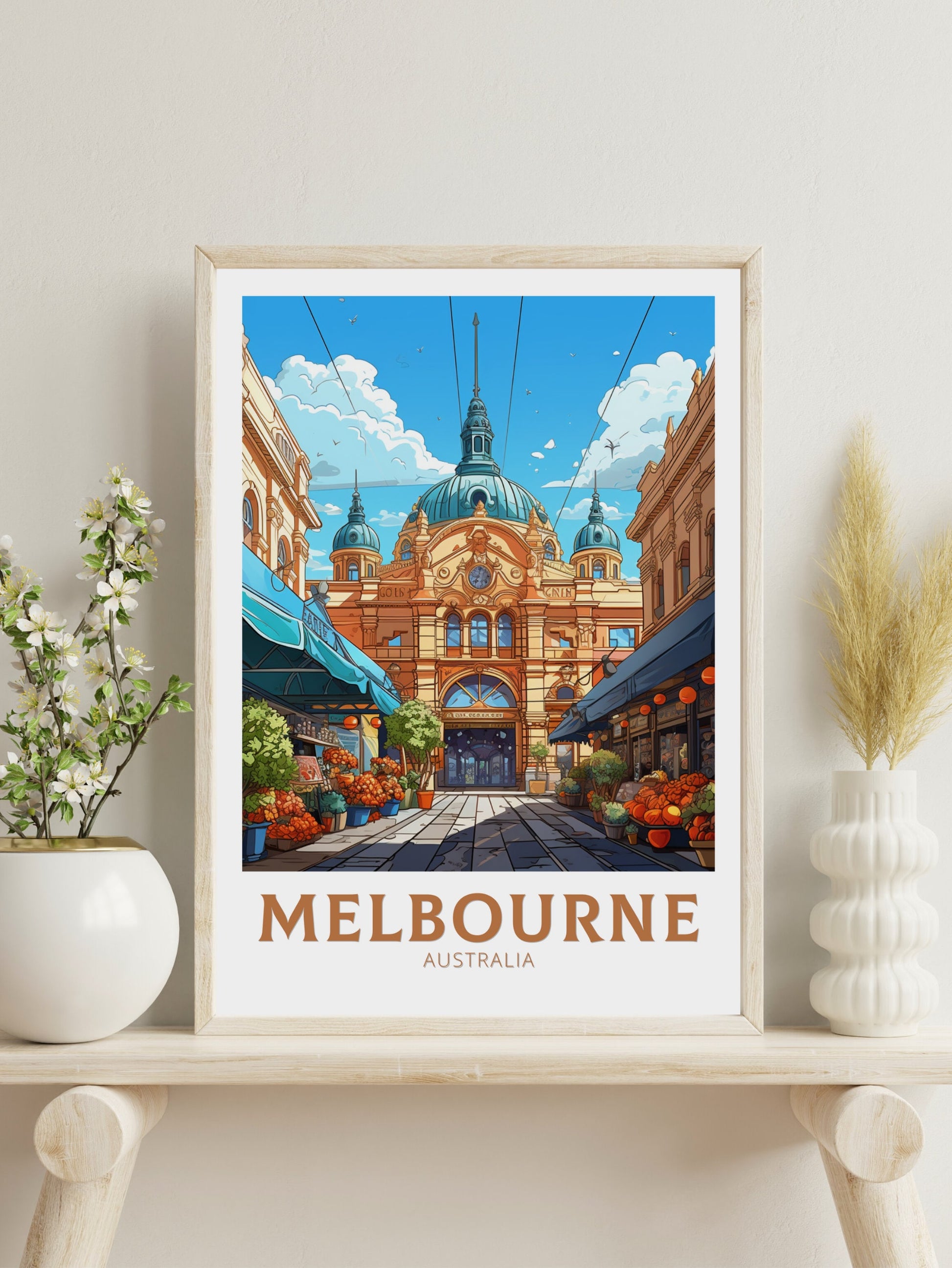 Melbourne Poster | Melbourne Illustration | Melbourne Station | Australia Poster | Australia Wall Art | Australia Print | ID 622