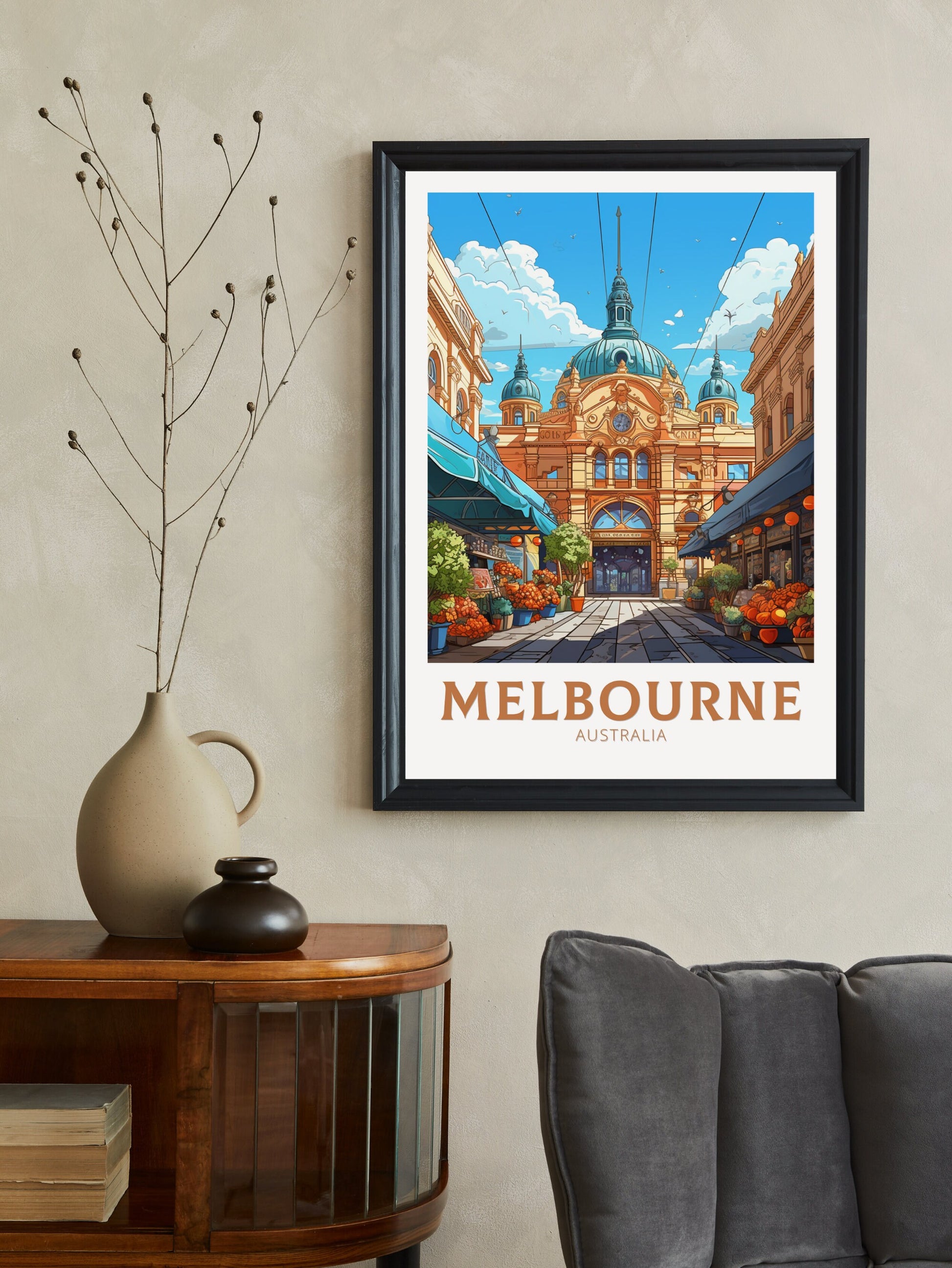 Melbourne Poster | Melbourne Illustration | Melbourne Station | Australia Poster | Australia Wall Art | Australia Print | ID 622