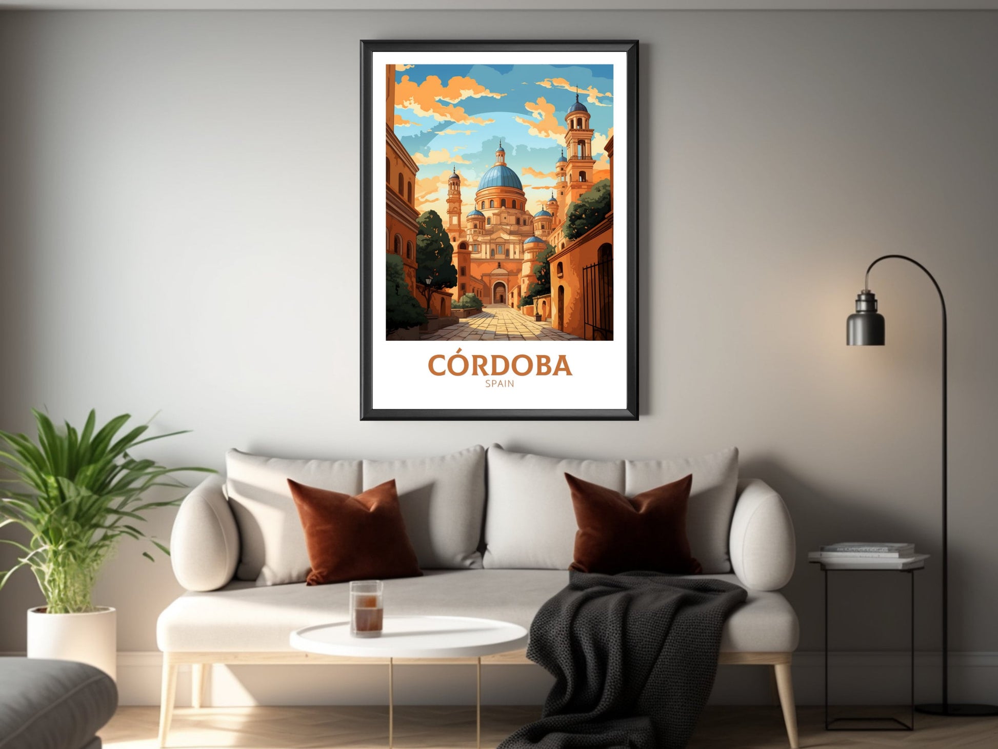 Cordoba Poster | Cordoba Travel Print | Cordoba Illustration | Cordoba Wall Art | Spain Poster | Cordoba Spain Painting | ID 625