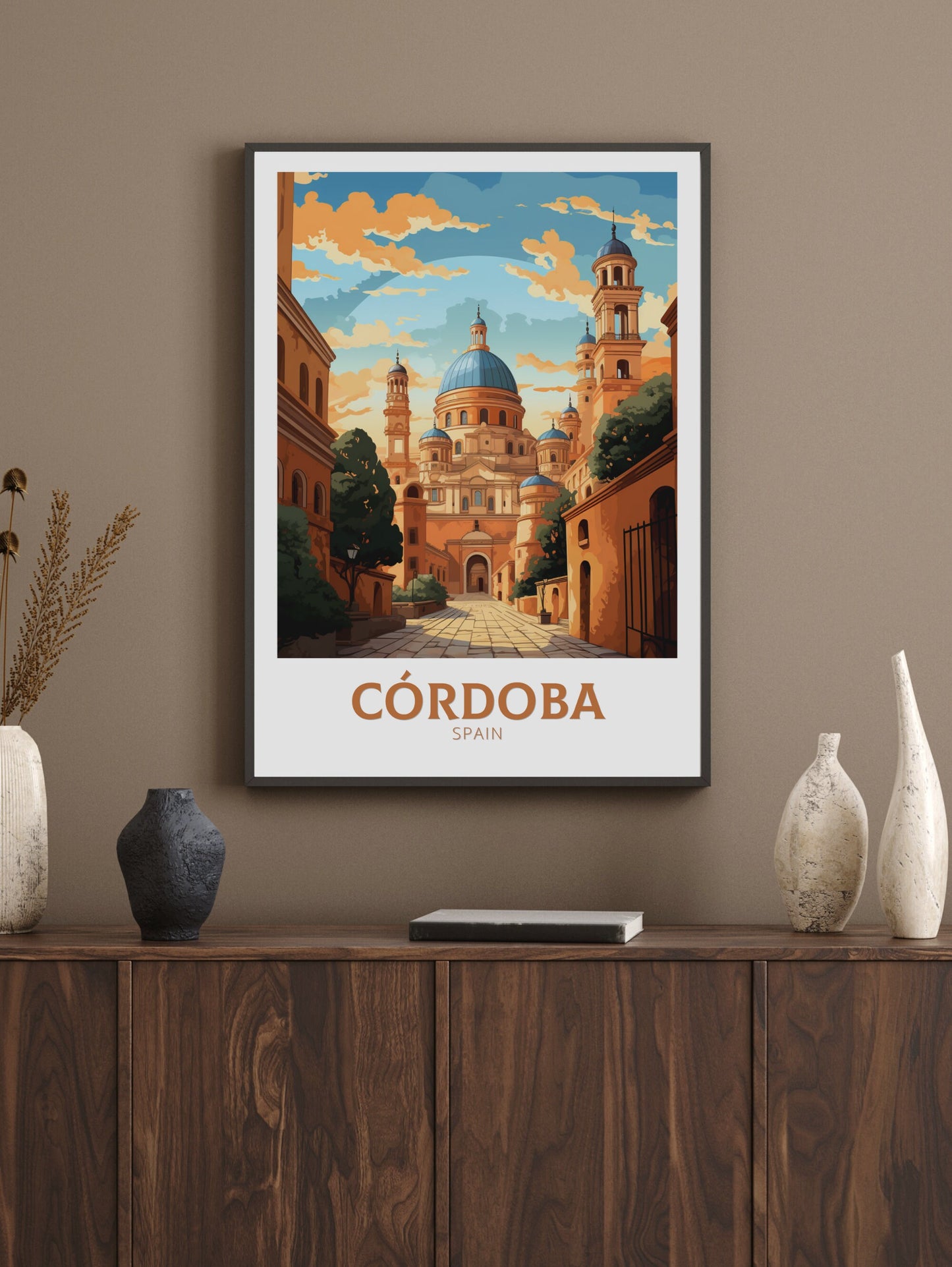 Cordoba Poster | Cordoba Travel Print | Cordoba Illustration | Cordoba Wall Art | Spain Poster | Cordoba Spain Painting | ID 625