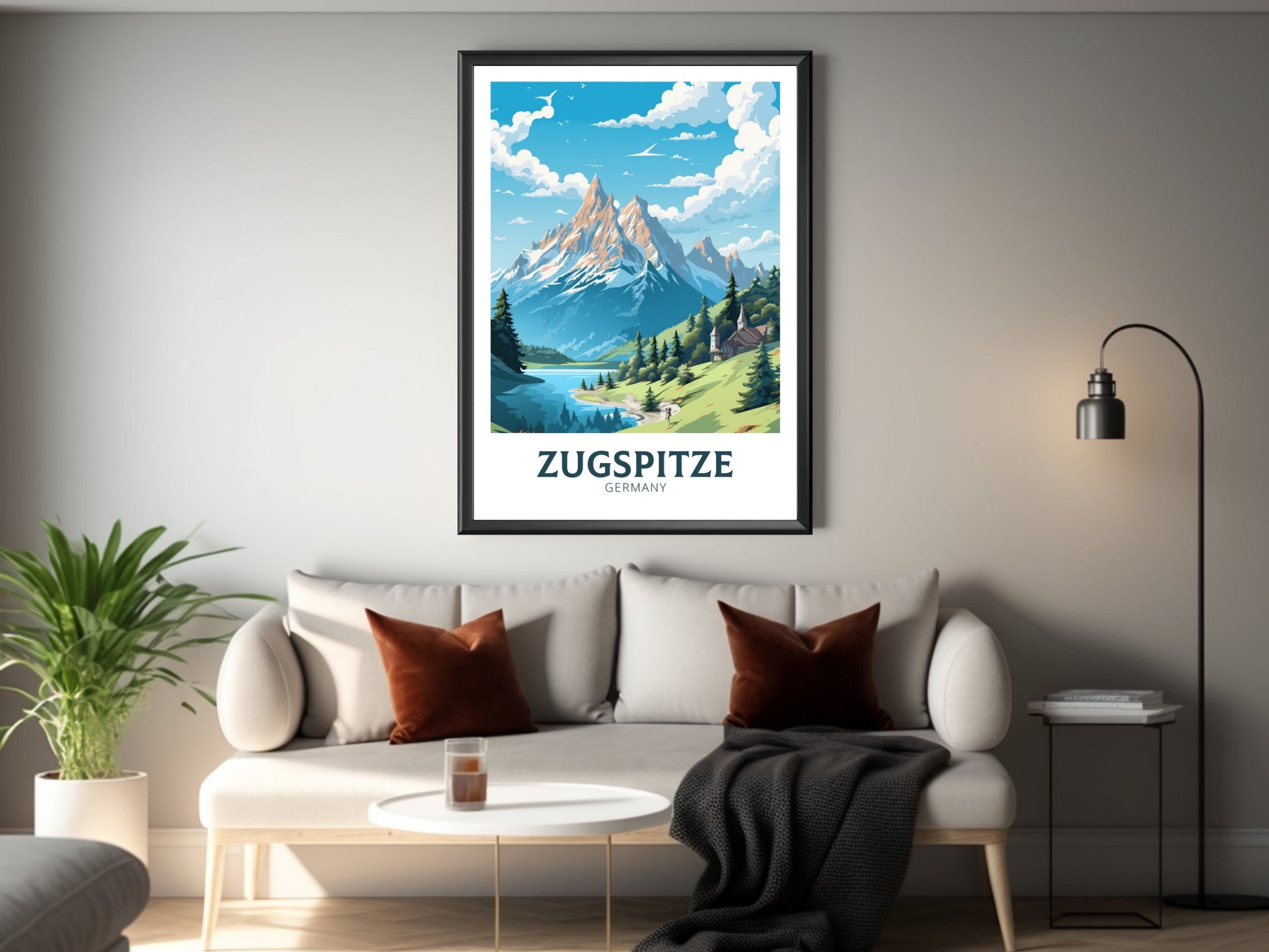 Zugspitze Print | Zugspitze Illustration | Zugspitze Wall Art | Zugspitze Poster | Germany Print Design | Zugspitze Print | ID 918