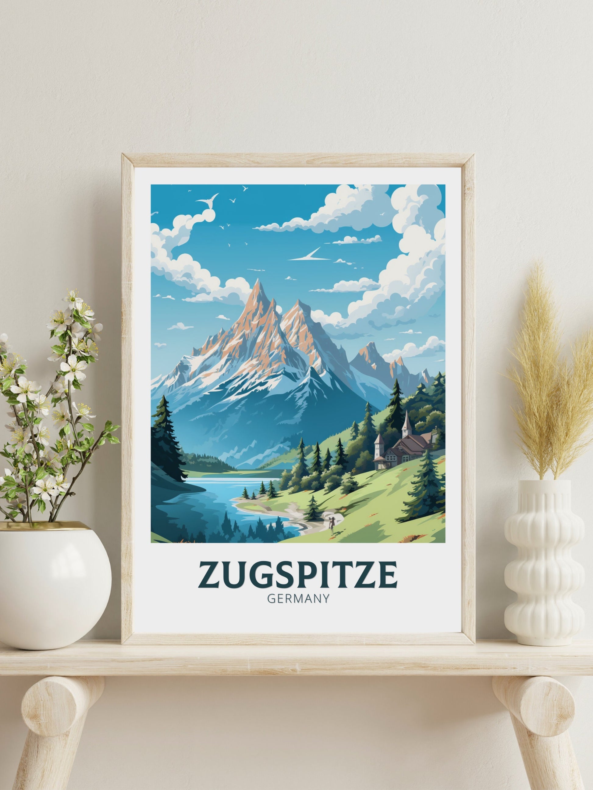 Zugspitze Print | Zugspitze Illustration | Zugspitze Wall Art | Zugspitze Poster | Germany Print Design | Zugspitze Print | ID 918