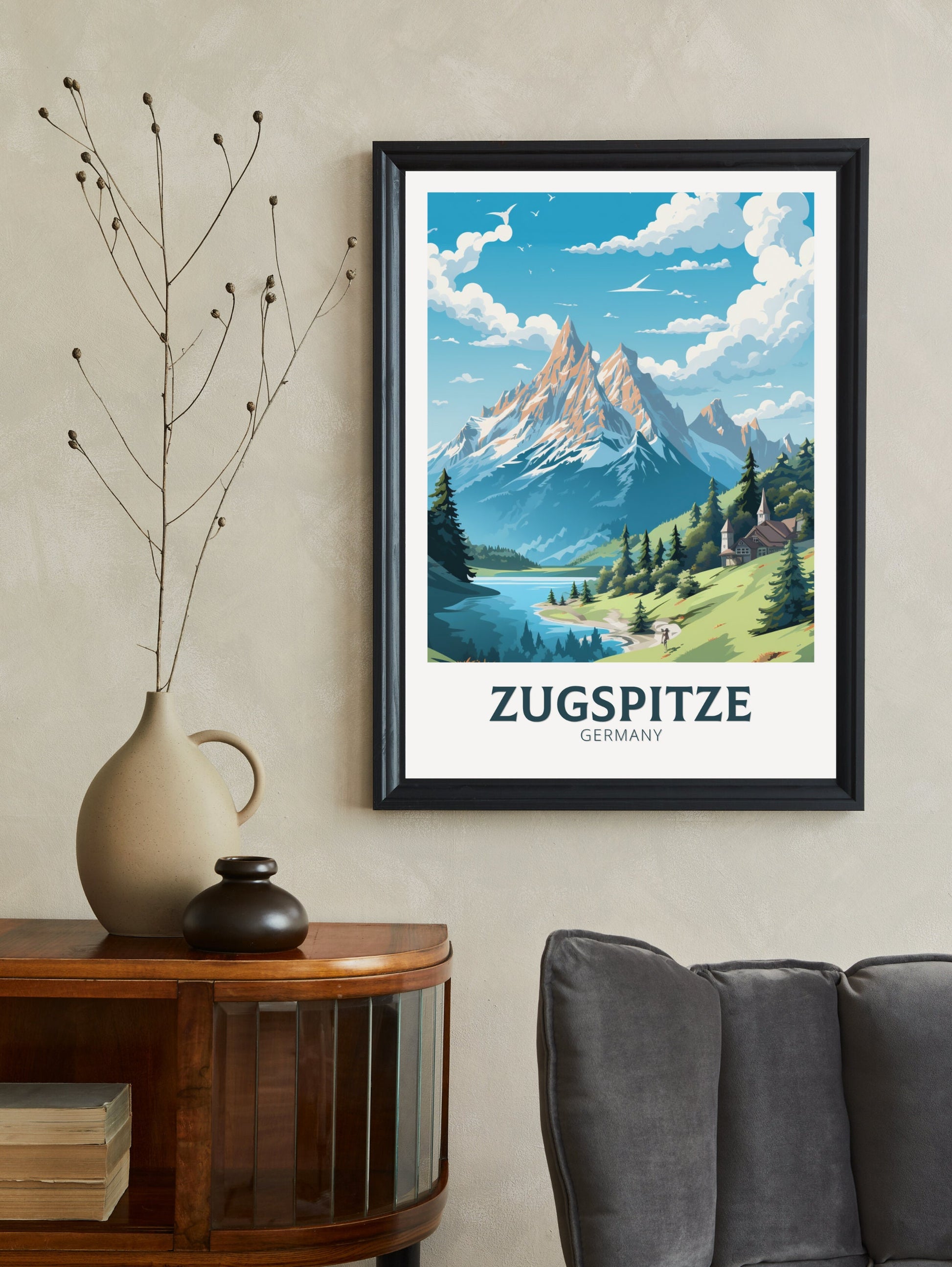 Zugspitze Print | Zugspitze Illustration | Zugspitze Wall Art | Zugspitze Poster | Germany Print Design | Zugspitze Print | ID 918