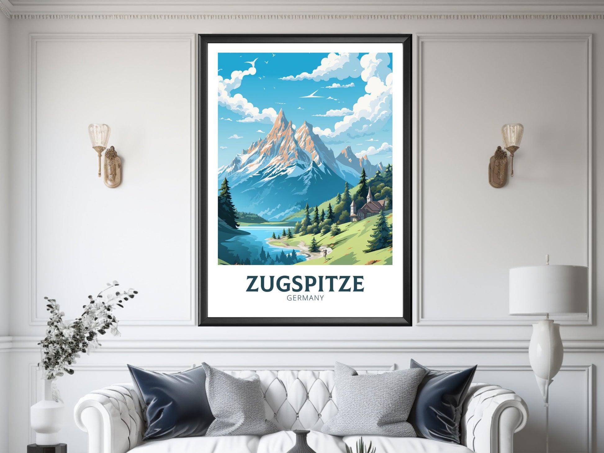 Zugspitze Print | Zugspitze Illustration | Zugspitze Wall Art | Zugspitze Poster | Germany Print Design | Zugspitze Print | ID 918