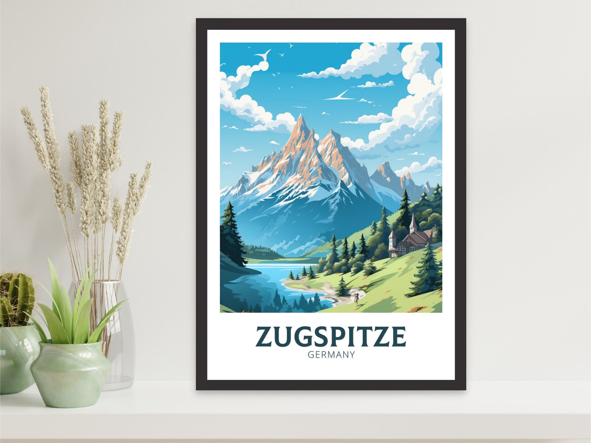 Zugspitze Print | Zugspitze Illustration | Zugspitze Wall Art | Zugspitze Poster | Germany Print Design | Zugspitze Print | ID 918