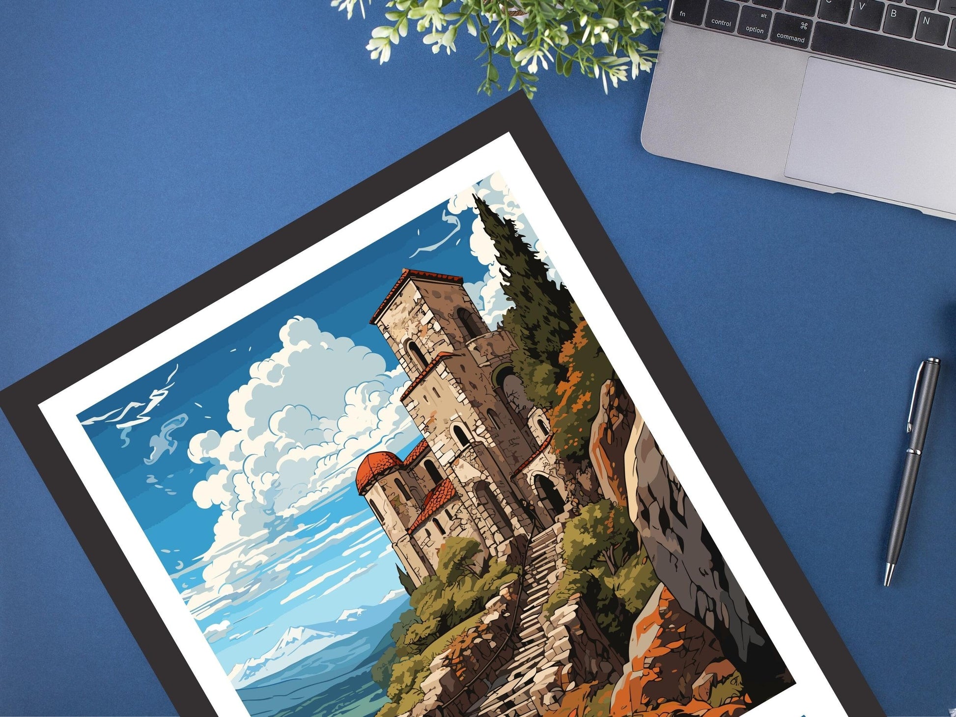 Peloponnese Poster | Peloponnese Travel Print | Illustration | Greece Print | Greece Home Décor | Peloponnese Art | Mystras ID 595