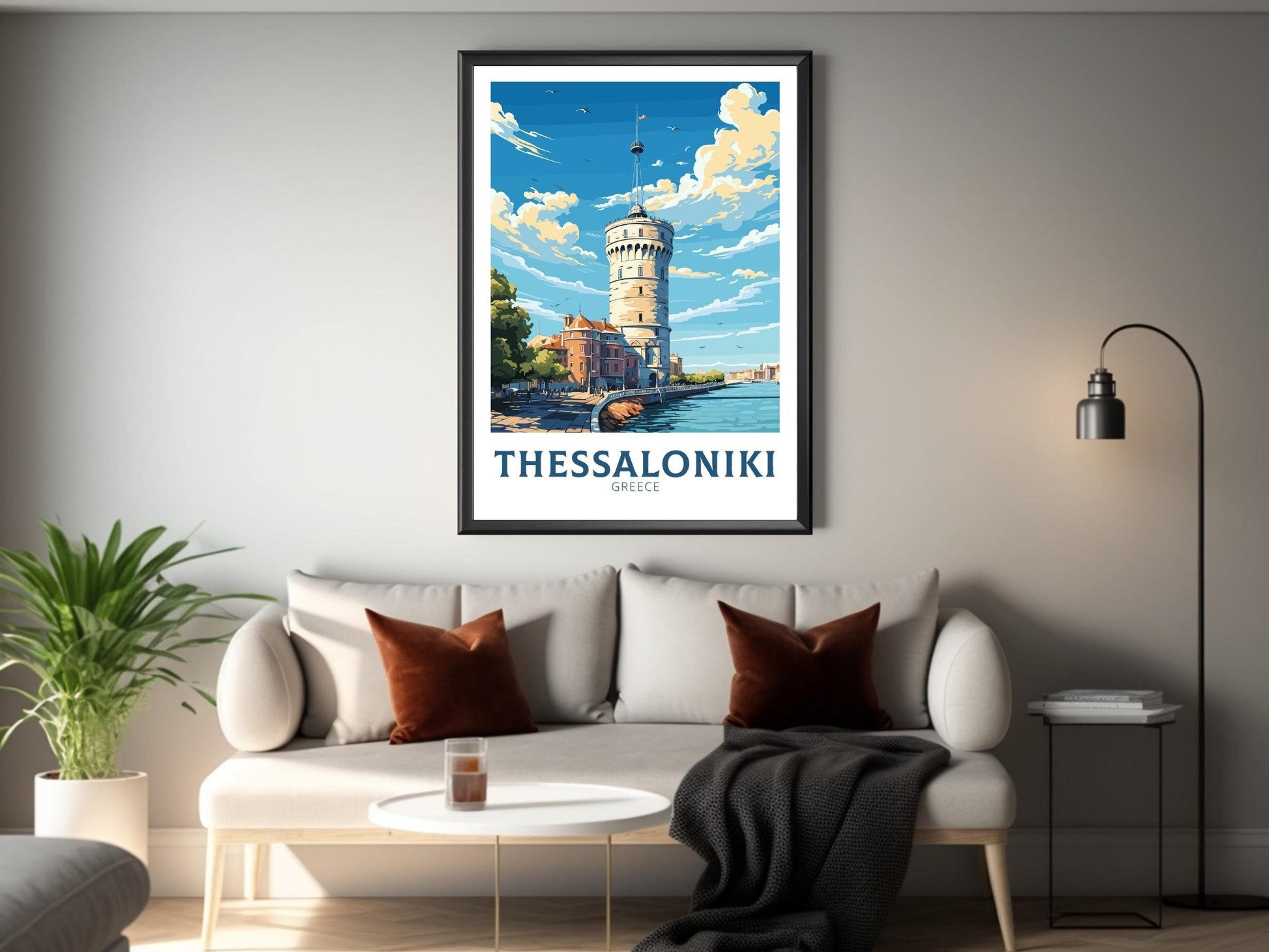 Thessaloniki Travel Poster | Thessaloniki Print | Illustration | Greece Print | Greece Home Décor | Thessaloniki Art | Greece poster ID 587