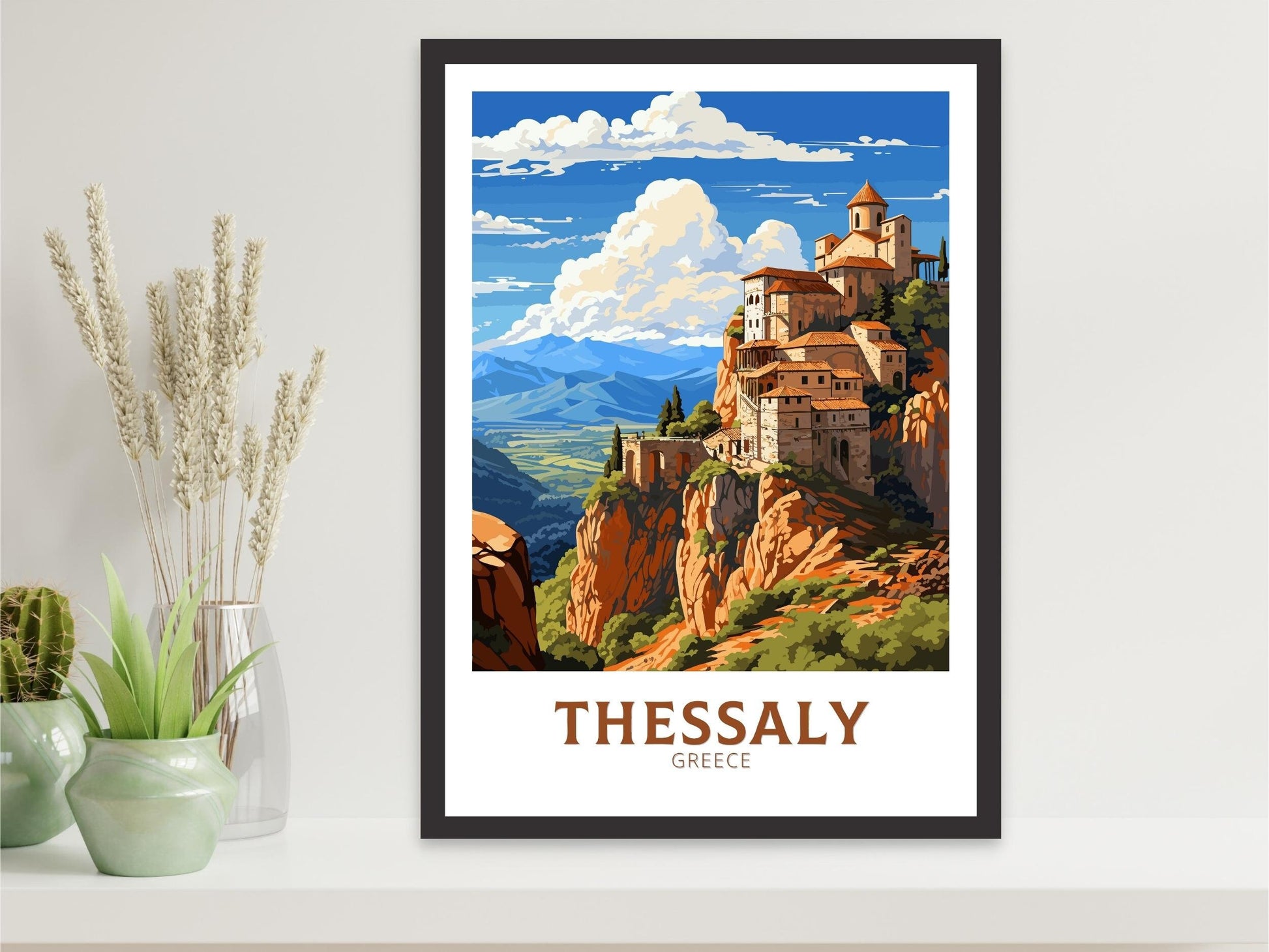 Thessaly Travel Poster | Thessaly Print | Thessaly Illustration | Greece Print | Greece Home Décor | Thessaly Art | Greece poster ID 589