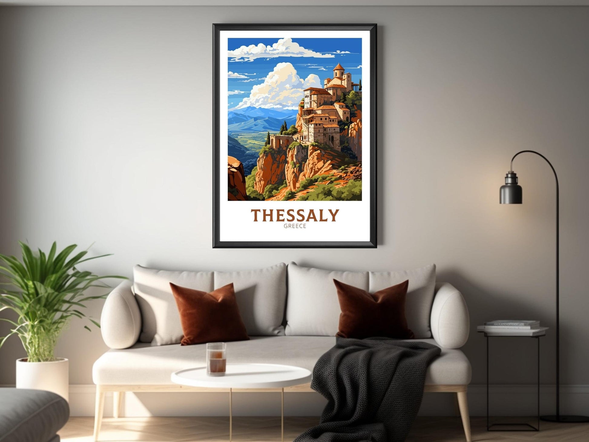 Thessaly Travel Poster | Thessaly Print | Thessaly Illustration | Greece Print | Greece Home Décor | Thessaly Art | Greece poster ID 589