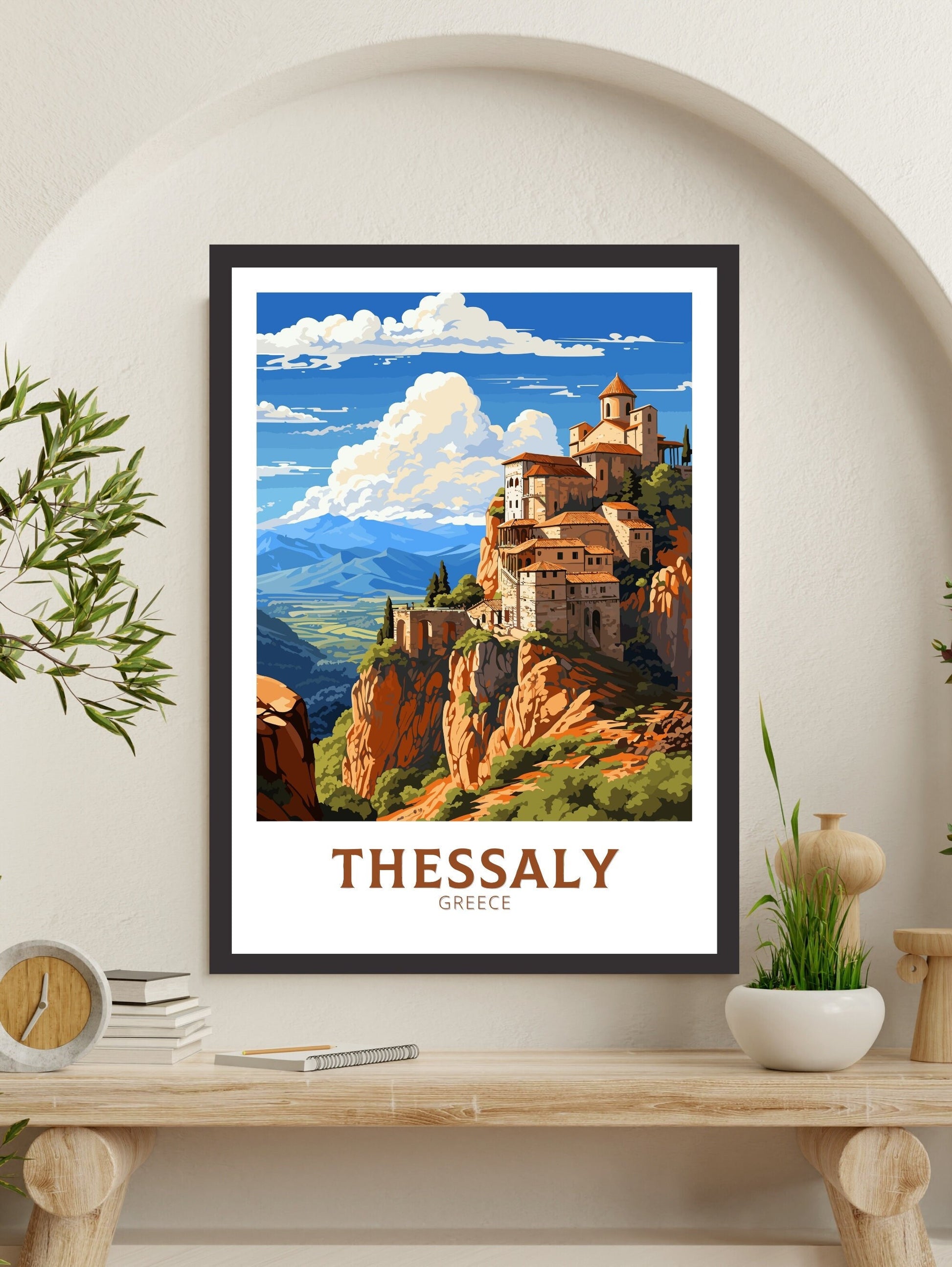 Thessaly Travel Poster | Thessaly Print | Thessaly Illustration | Greece Print | Greece Home Décor | Thessaly Art | Greece poster ID 589