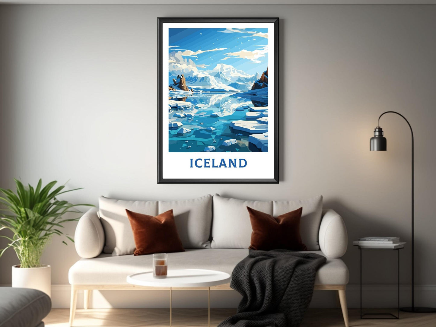 Iceland Travel Print| Iceland Print | Iceland Wall Art | Iceland Poster | Iceland Home Décor | Jökulsárlón Glacier Lagoon | ID 597