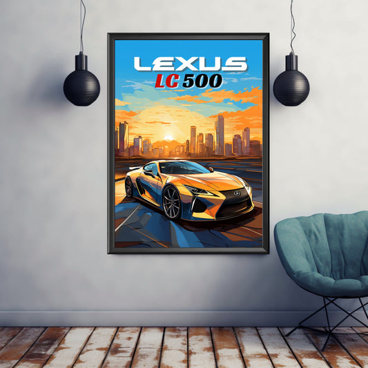Lexus LC 500 Poster, 2020s Car Print, Lexus LC 500 Print, Car Art, Luxury Car Print, Modern Car, Car Print, Car Poster