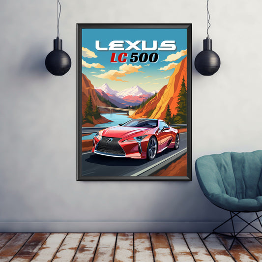 Lexus LC 500 Print, 2020s Car Print, Lexus LC 500 Poster, Car Art, Modern Classic Car, Car Print, Car Poster, Luxury Car Print