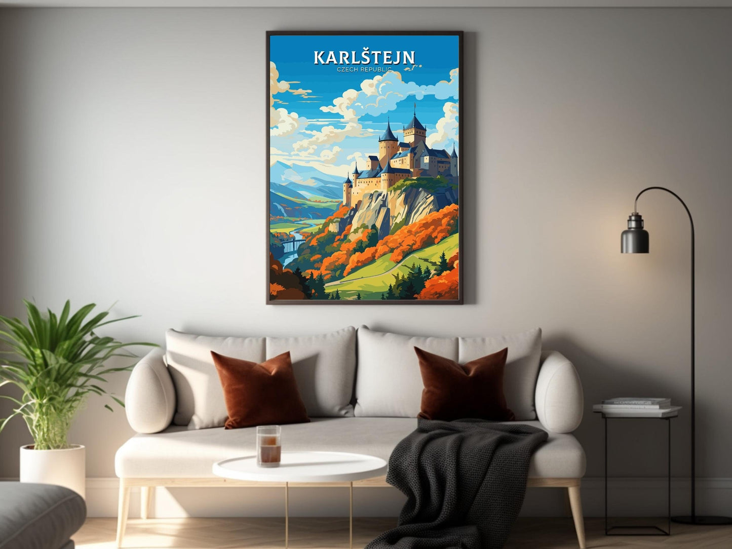 Karlštejn Poster | Karlštejn Print | Karlštejn Illustration | Karlštejn Castle Wall Art | Czechia Print | Karlštejn Castle Poster | ID 656