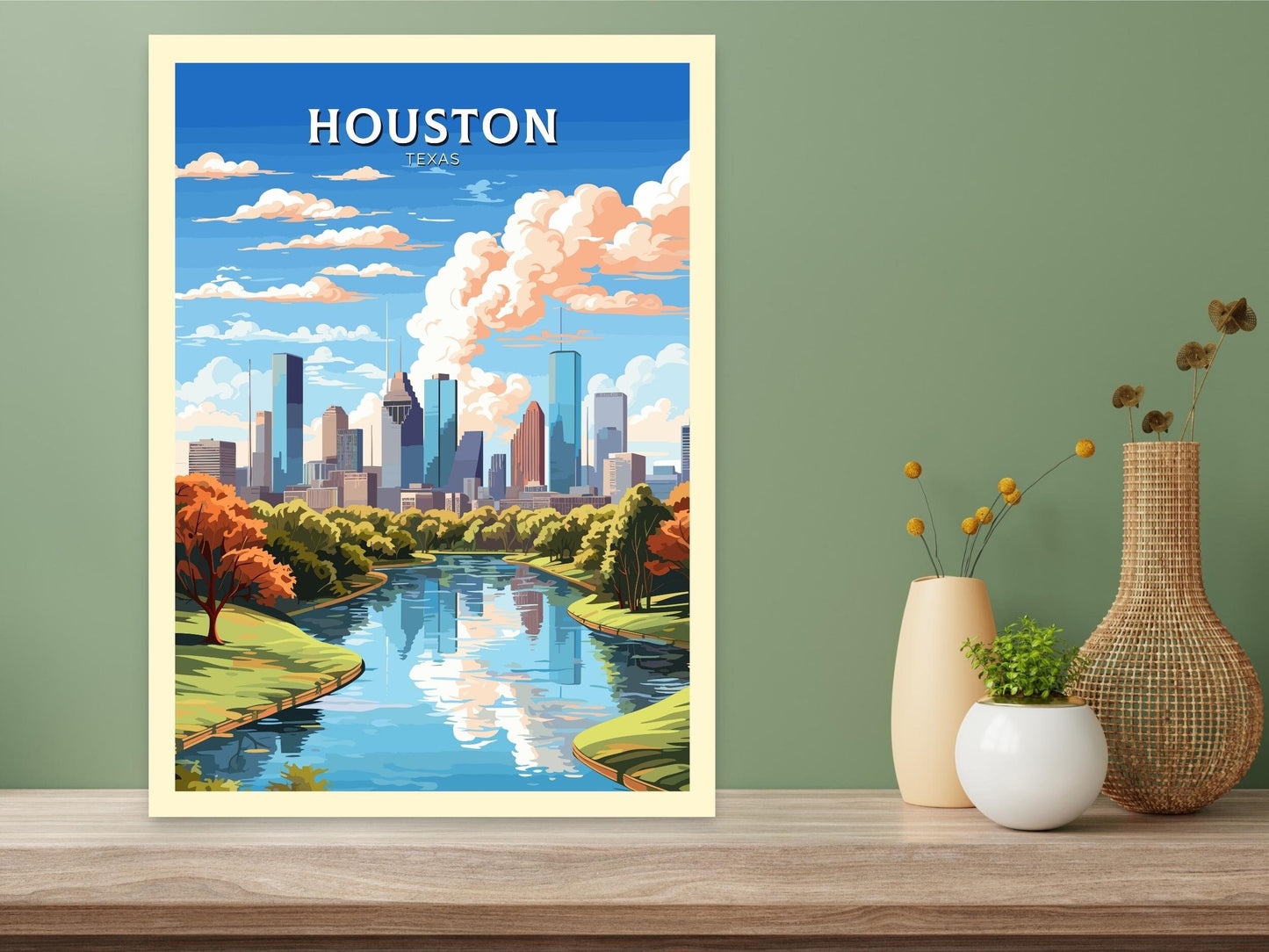 Houston Poster | Houston Travel Print | Houston Texas Print | Houston Art | USA print | Texas City Poster | Wall Art | ID 794