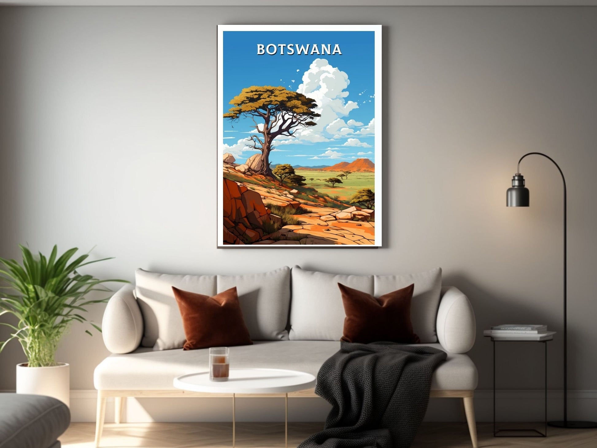 Botswana Travel Print | Botswana Illustration | Botswana Wall Art | Africa Print | Botswana Decor | Botswana Poster | Tsodilo Hills | ID 630