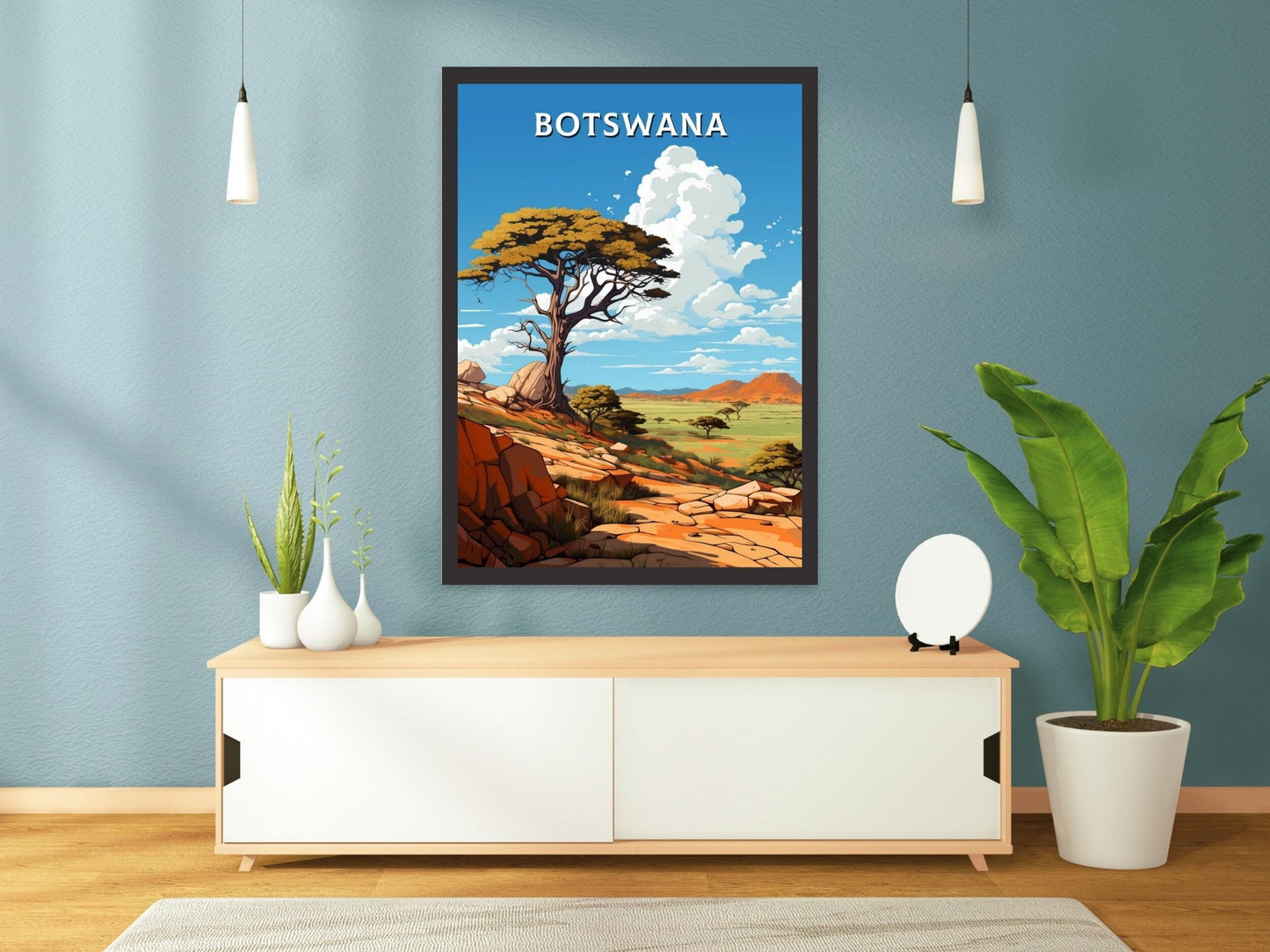 Botswana Travel Print | Botswana Illustration | Botswana Wall Art | Africa Print | Botswana Decor | Botswana Poster | Tsodilo Hills | ID 630