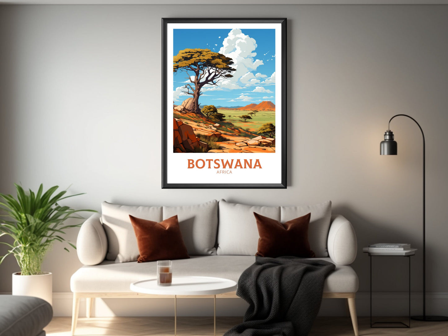 Botswana Travel Poster | Botswana Illustration | Botswana Wall Art | Africa Poster | Botswana Art | Botswana Print | Tsodilo Hills | ID 641