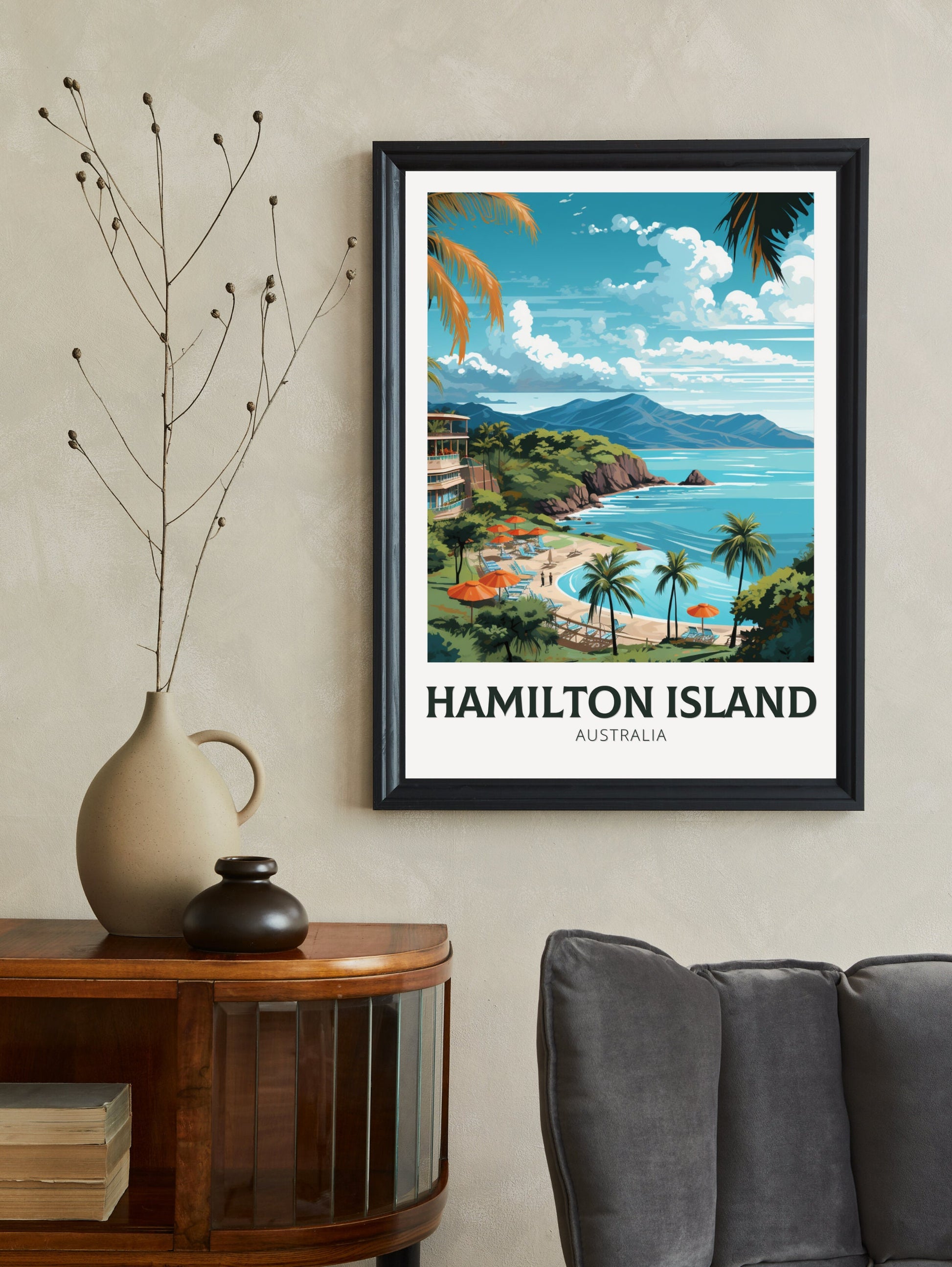 Hamilton Island Print | Hamilton Island Travel Poster | Australia Poster | Australia Print | Queensland Print | Island Poster | ID 637