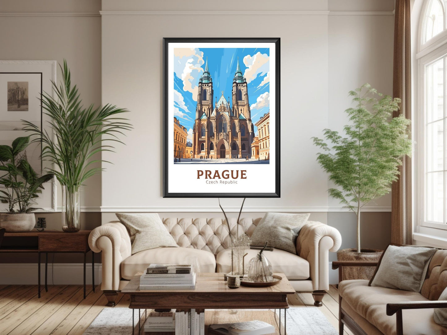 Prague Poster | Prague Illustration | Prague Travel Print | Prague Art | Czechia Print | Prague Home Decor | St. Vitus Cathedral | ID 651