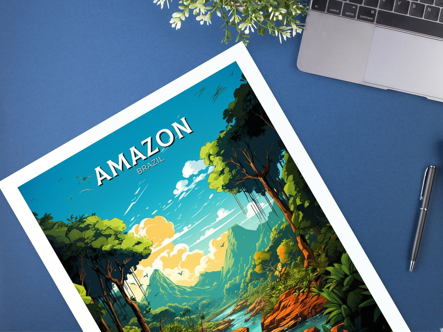 Amazon Forest Travel poster | Amazon Forest Print | Brazil Wall Art | Amazon Forest Brazil travel print | Housewarming gift | ID 644