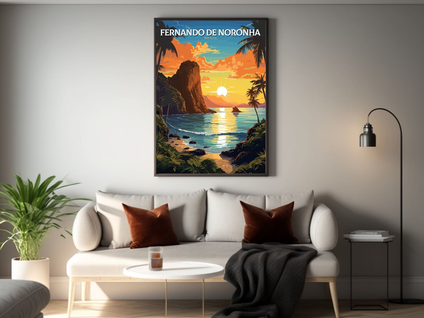 Fernando de Noronha Travel poster | Fernando de Noronha Print | Brazil Art | Fernando de Noronha Brazil print | Housewarming gift | ID 646