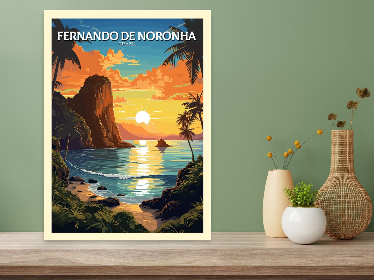 Fernando de Noronha Travel poster | Fernando de Noronha Print | Brazil Art | Fernando de Noronha Brazil print | Housewarming gift | ID 646