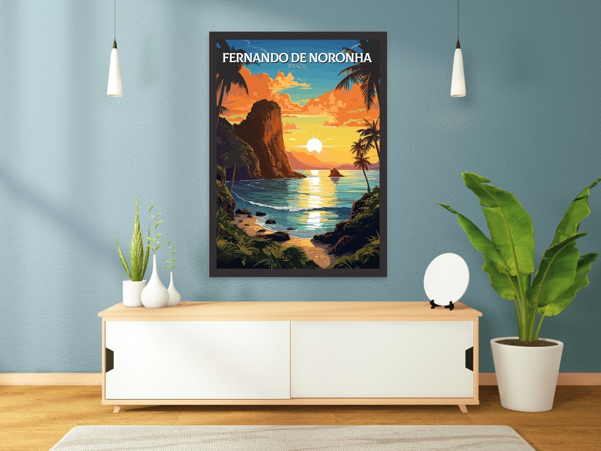 Fernando de Noronha Travel poster | Fernando de Noronha Print | Brazil Art | Fernando de Noronha Brazil print | Housewarming gift | ID 646