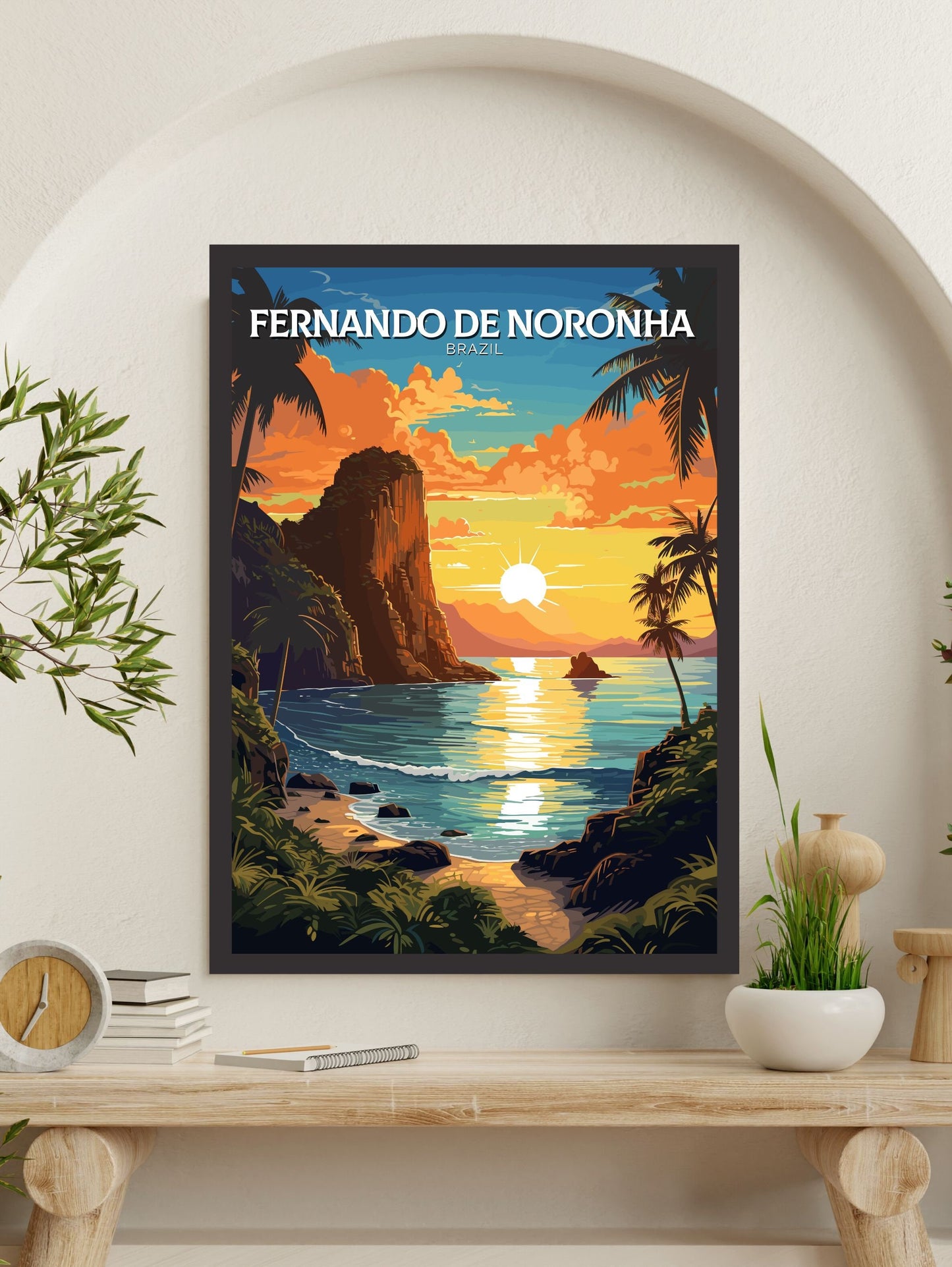 Fernando de Noronha Travel poster | Fernando de Noronha Print | Brazil Art | Fernando de Noronha Brazil print | Housewarming gift | ID 646