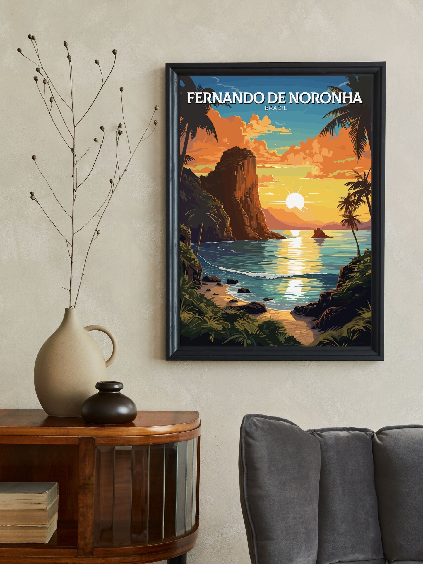 Fernando de Noronha Travel poster | Fernando de Noronha Print | Brazil Art | Fernando de Noronha Brazil print | Housewarming gift | ID 646