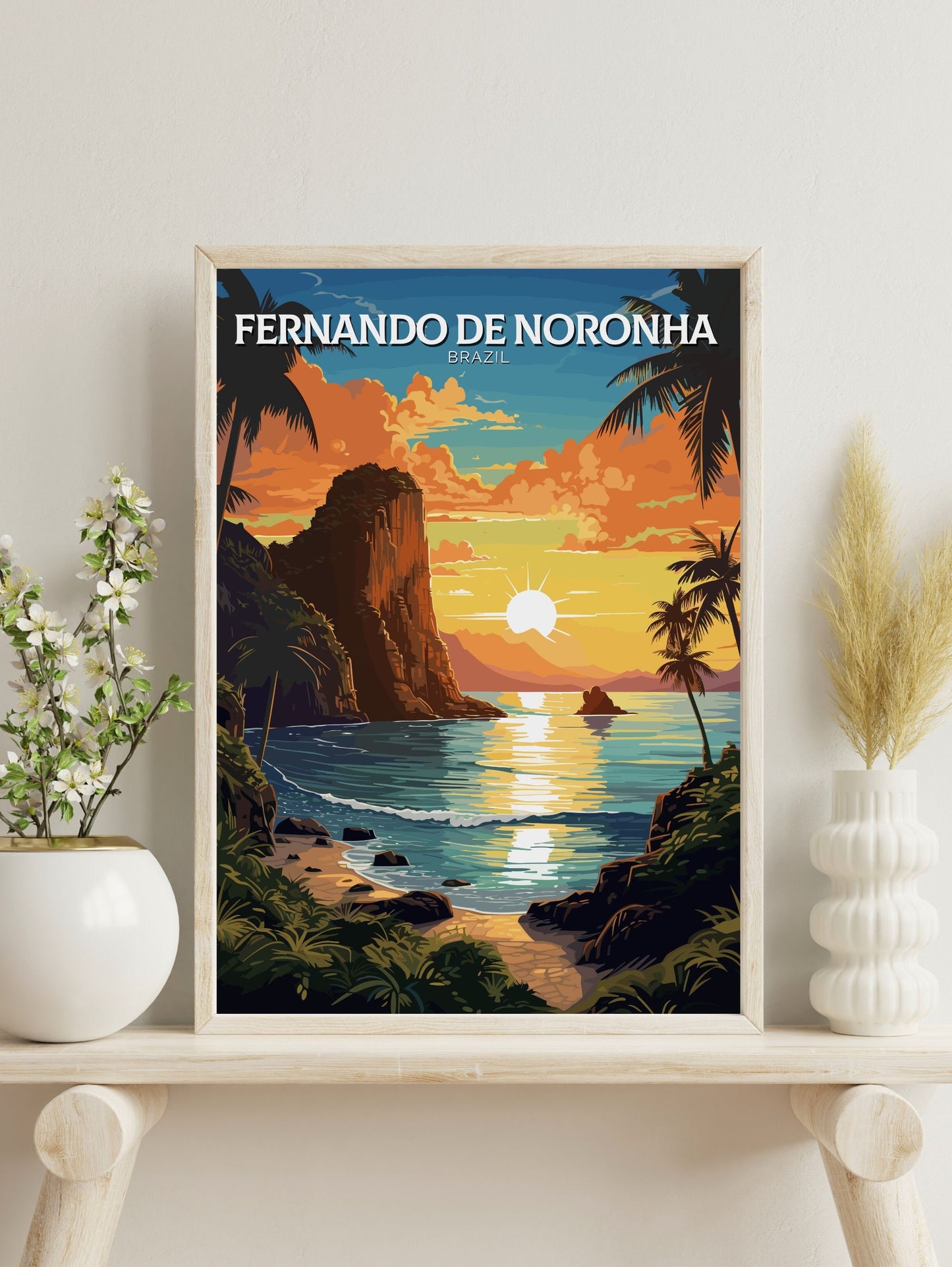 Fernando de Noronha Travel poster | Fernando de Noronha Print | Brazil Art | Fernando de Noronha Brazil print | Housewarming gift | ID 646