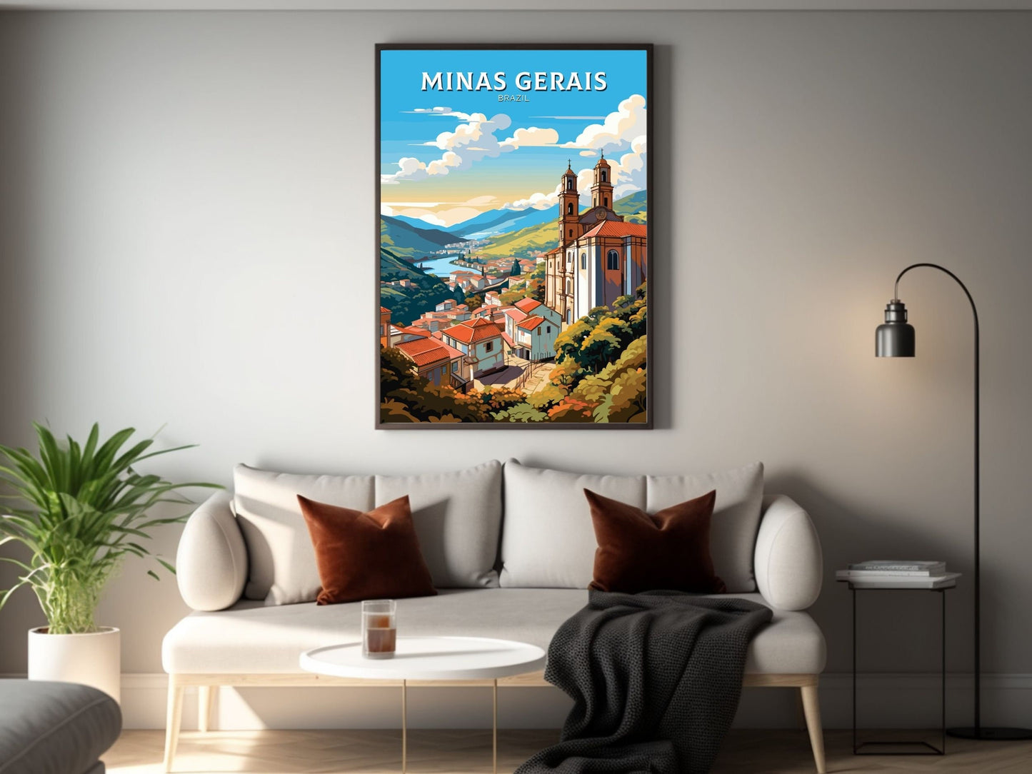 Minas Gerais Poster | Ouro Preto Print | Brazil Wall Art | Minas Gerais Brazil travel print | Birthday gift | Ouro Preto Brazil Art | ID 648