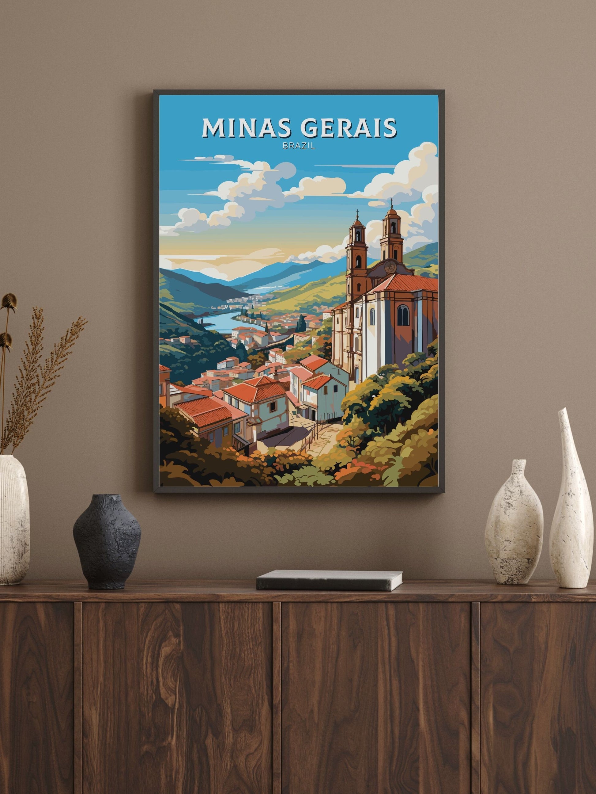 Minas Gerais Poster | Ouro Preto Print | Brazil Wall Art | Minas Gerais Brazil travel print | Birthday gift | Ouro Preto Brazil Art | ID 648